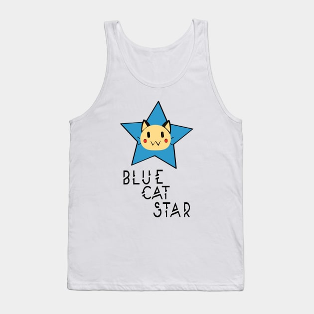 blue cat star Tank Top by jaml-12